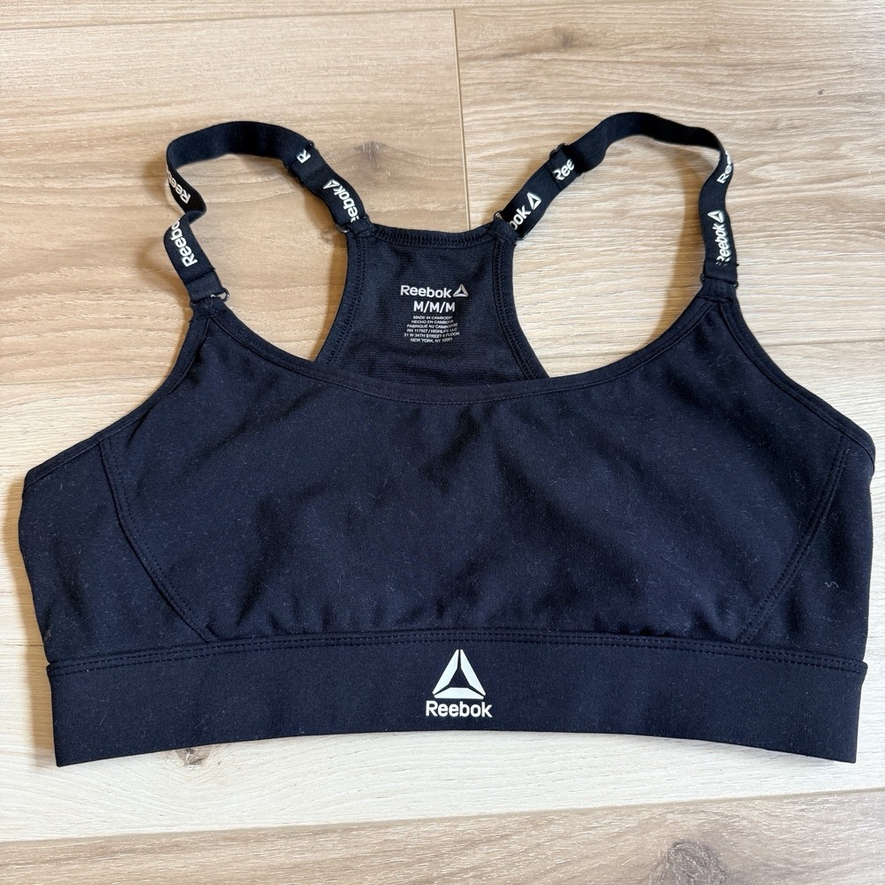 Reebok Women's Sports Bra Medium Black Racerback